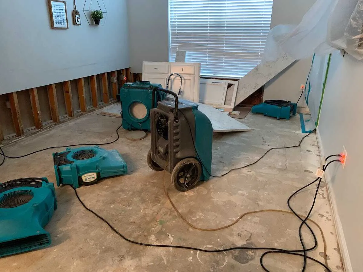 Dehumidifier in flood-cut room for Water Extraction & Removal in Atoka